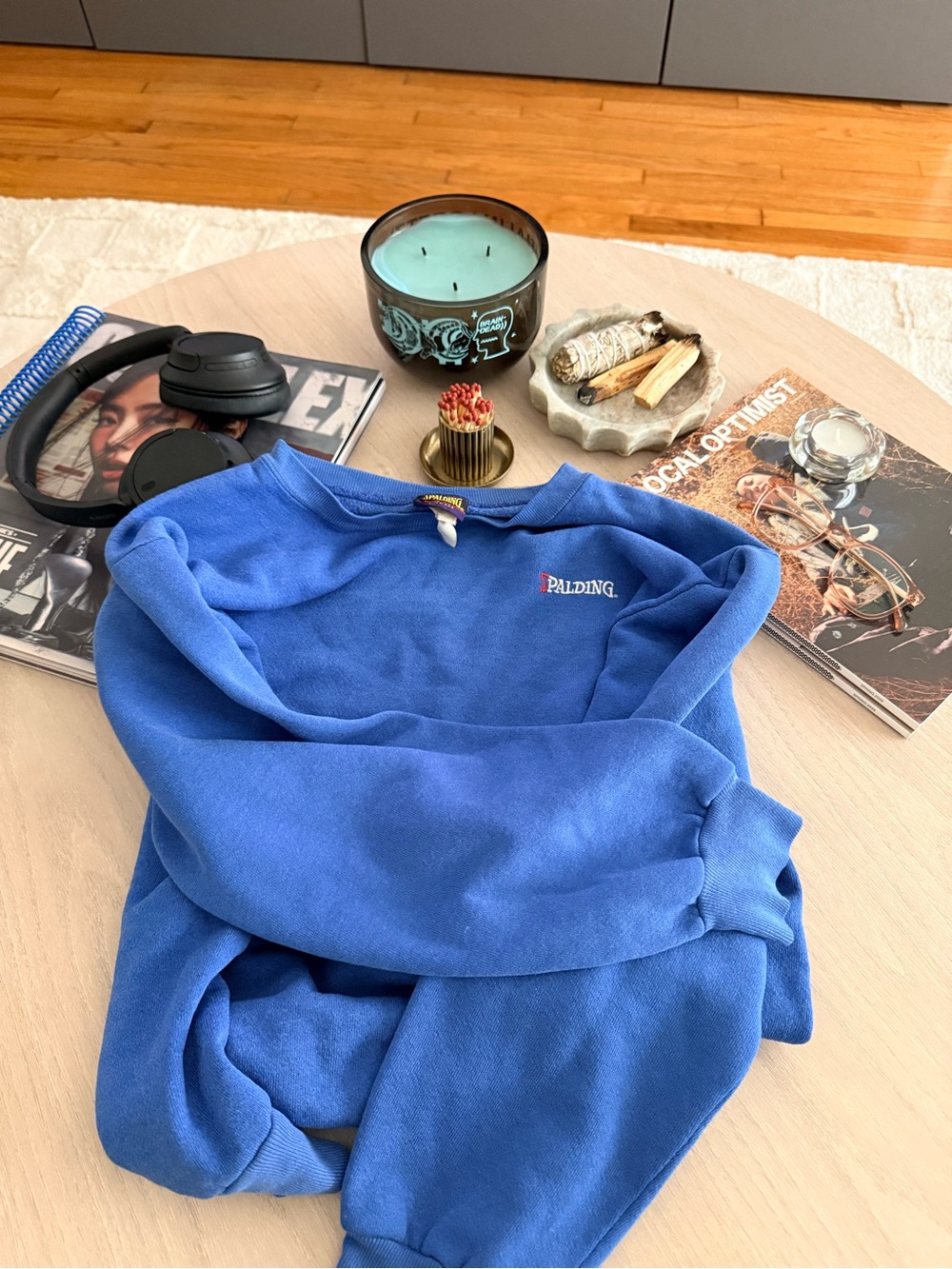 Spalding Crewneck Sweatshirt-Bright Blue (90s vintage)